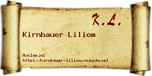 Kirnbauer Liliom névjegykártya